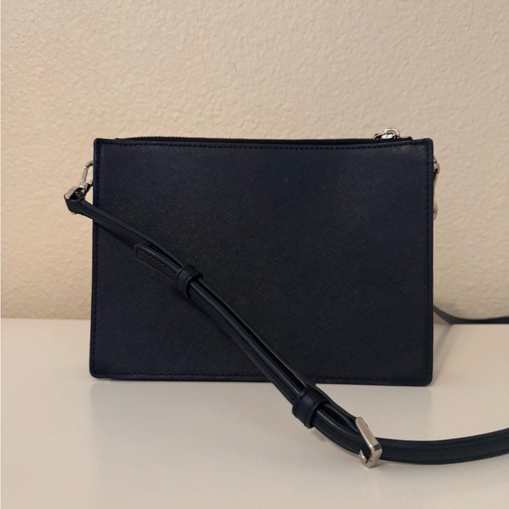 Kate Spade black leather crossbody bag and matching zip coin wallet. - Picture 3 of 9
